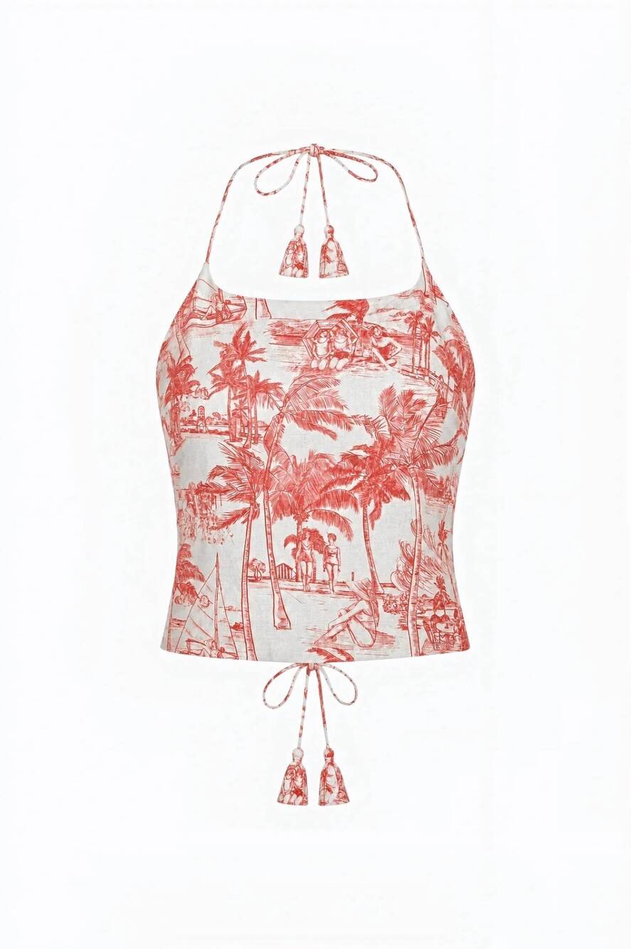 NEW CONIGLIO women's poinciana tank in palm beach vermillion
